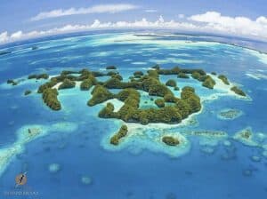 70 islands Palau aerial drone mosaic panorama