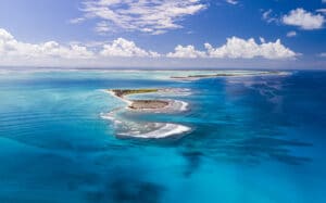 Cook Island, Kiritimati, aerial view, Fine art print