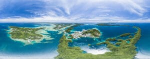 Aerial panorama of Koror, Palau, fine art print