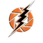 Lightning Strike Productions Logo. Lightning bolt and camera shutter